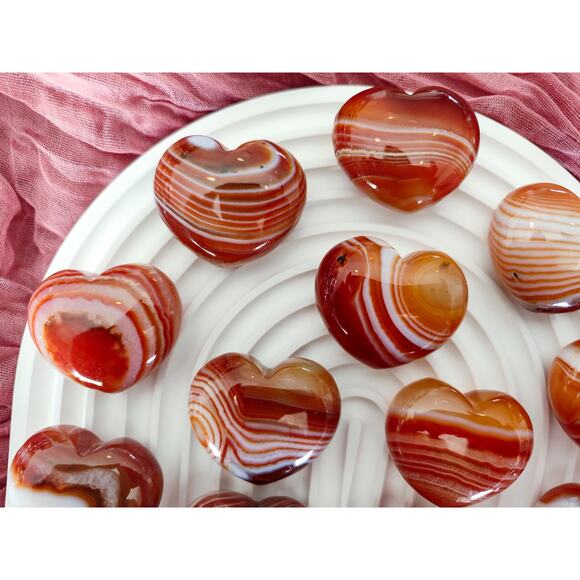 Carnelian Puffy Heart / Red Sardonyx Heart Crystal - Picture 3 of 8